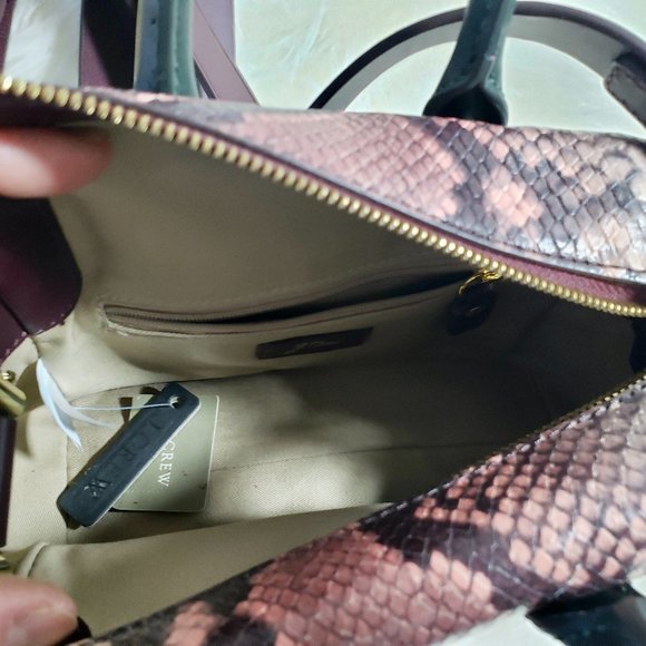 NWT J. Crew Harper Snake Embossed Leather Mini Satchel Crossbody - Picture 6 of 10